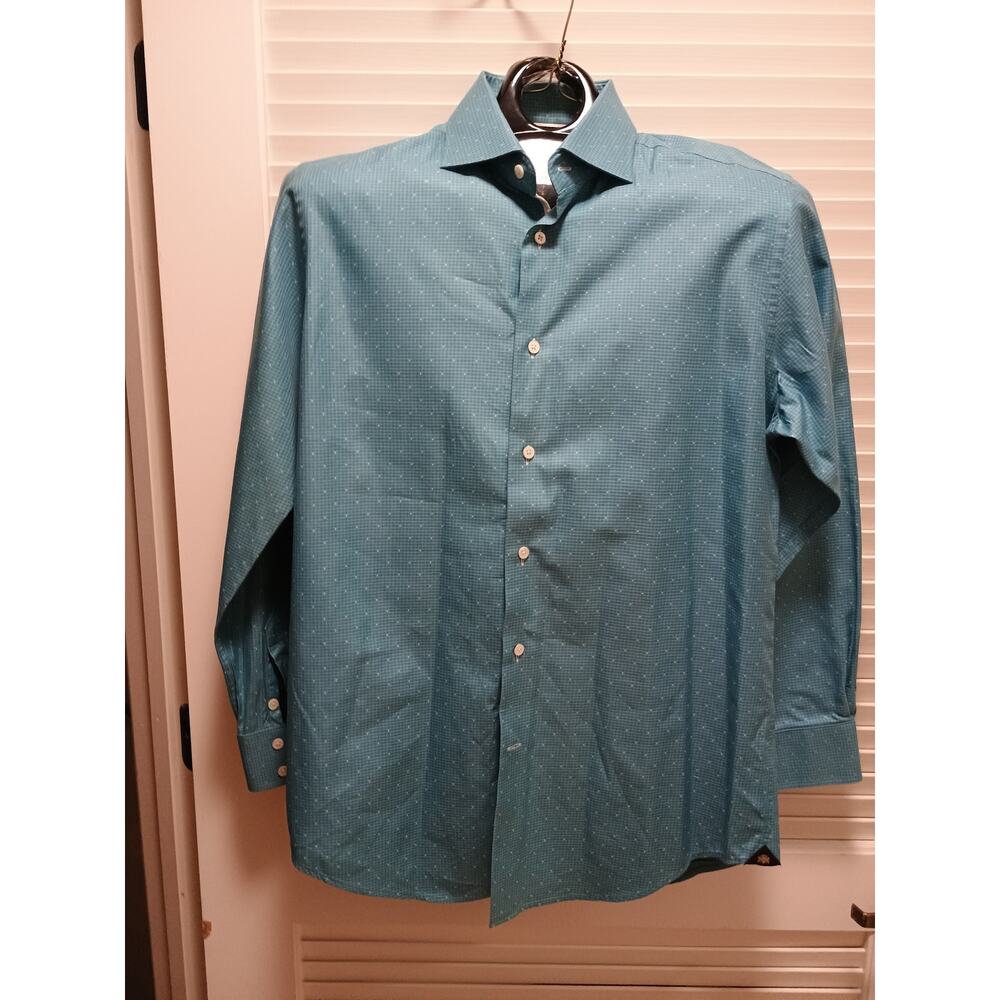 Preowned Circle of Gentlemen Button Down Dress Shirt - Size 16.5 / 42  Blue